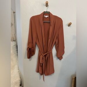 DR2 by Daniel Rain shawl jacket size large in cinnamon NWOT